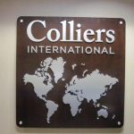 wood & metal office logo wall plaque