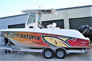 custom boat wrap design